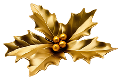 image of gold Christmas Holly