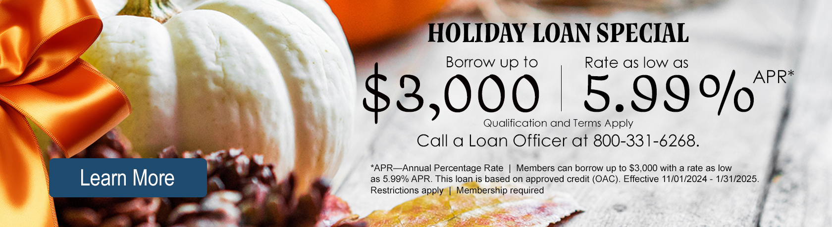 Now offering a holiday loan special. 